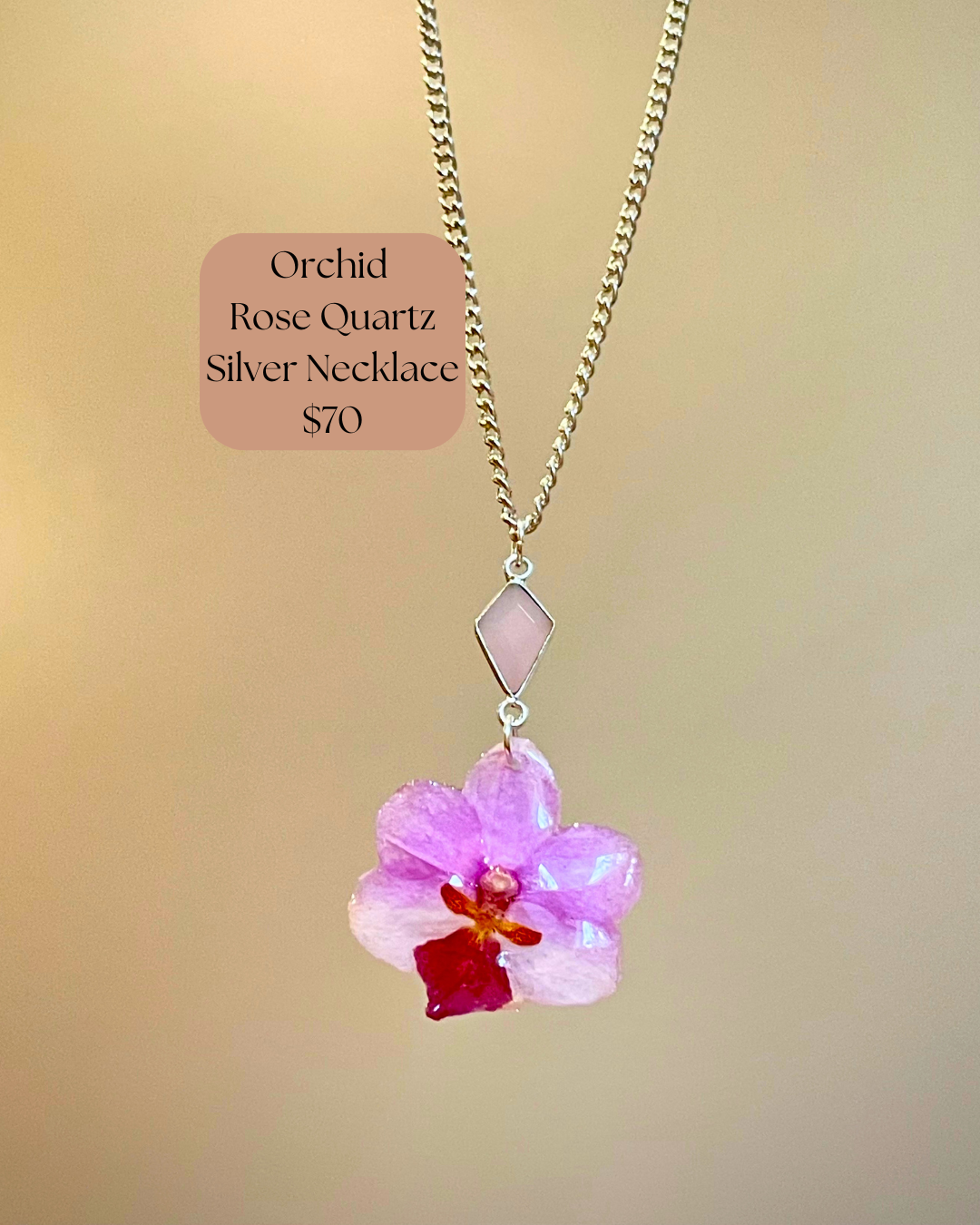 A-Orchid Rose Quartz Necklace