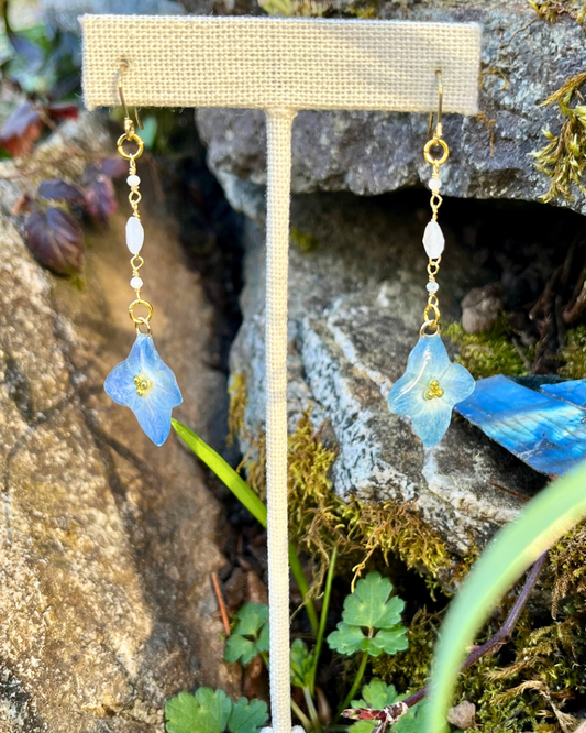 A-Hydrangea & Moonstone    Fallen Star Earrings